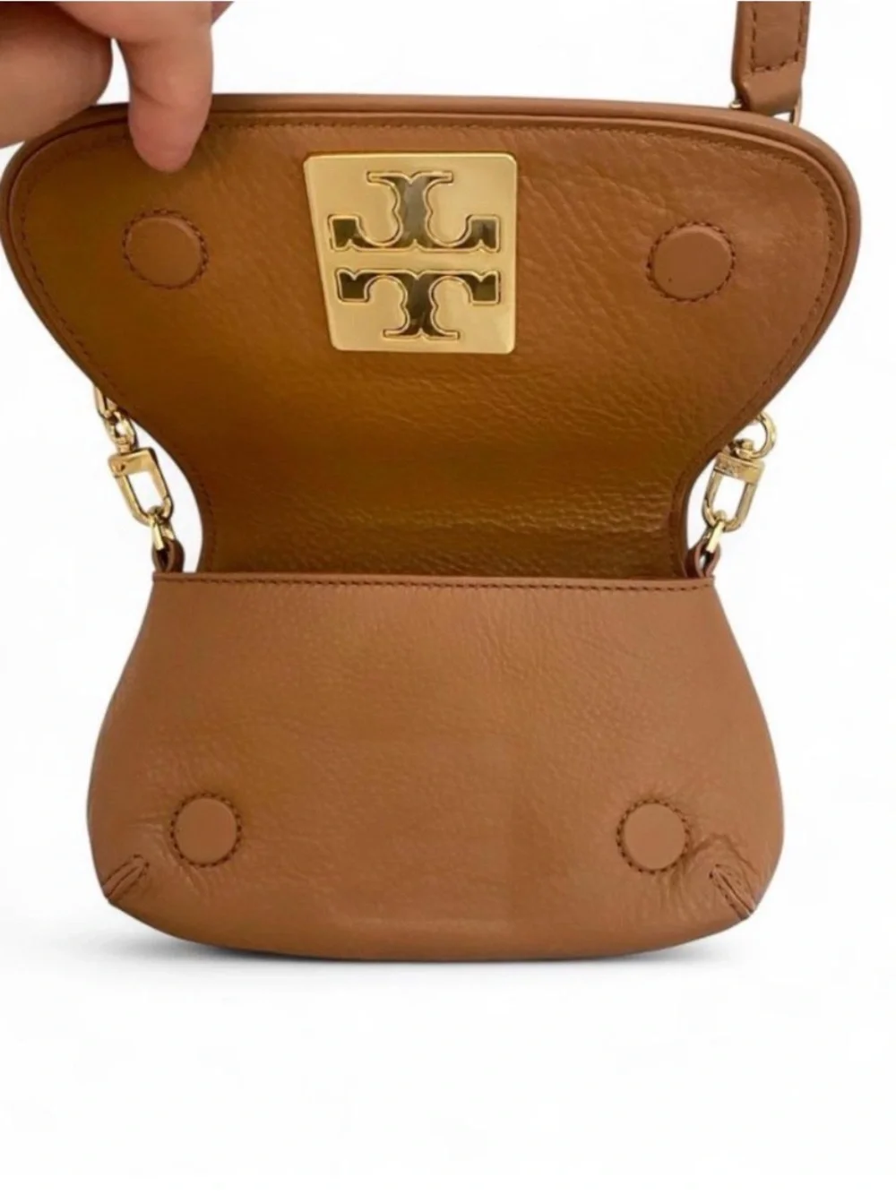 Tory Burch Britten Convertible Crossbody Bag Moose Brown